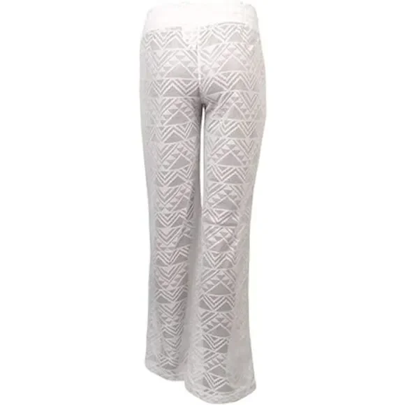 MIKEN Women's White Wide-Leg Pants Swimsuit Cover Up XS - Picture 2 of 2